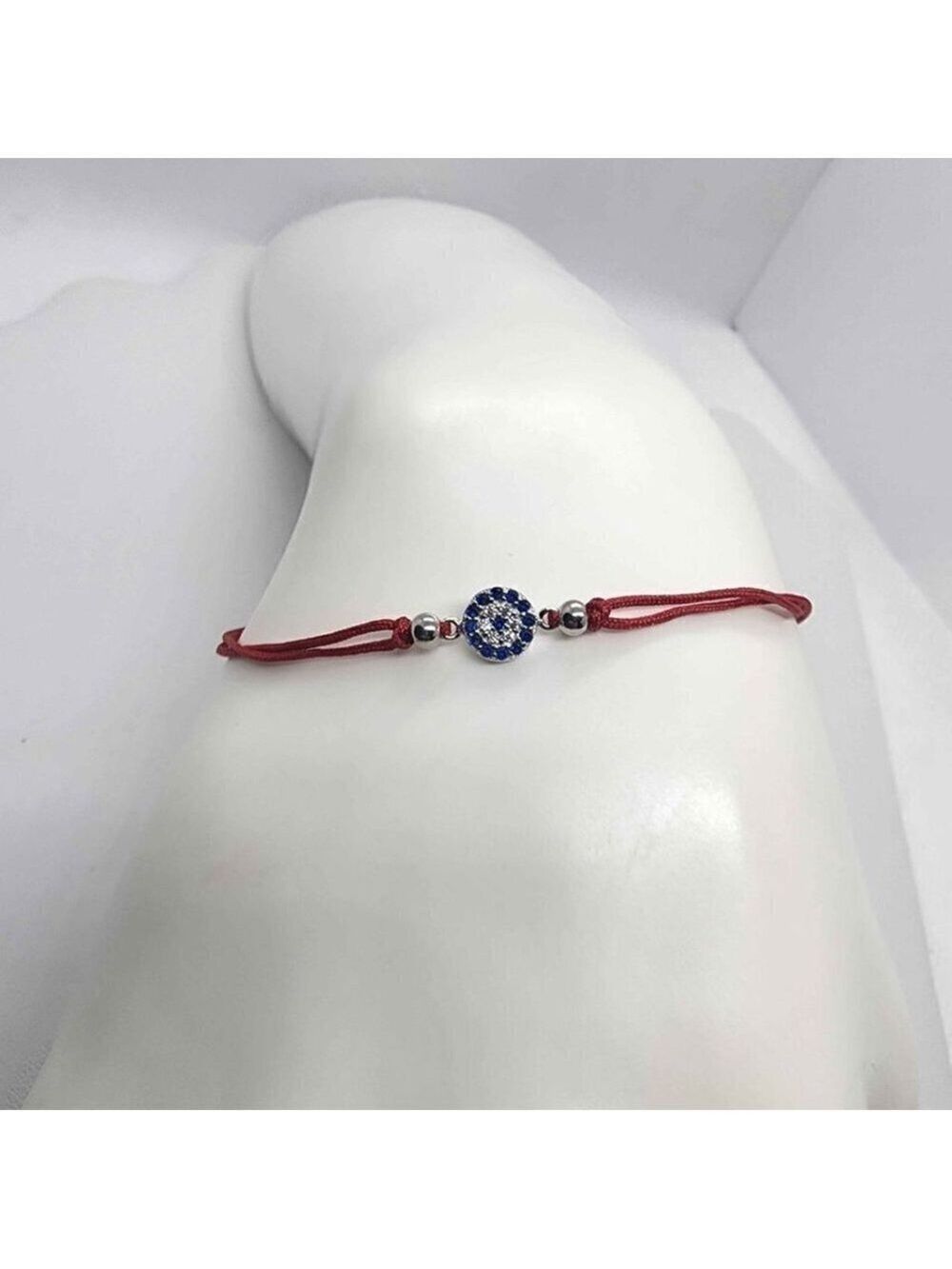 NEW Sterling Silver 925 Evil Eye Design With Adjustable Bracelet